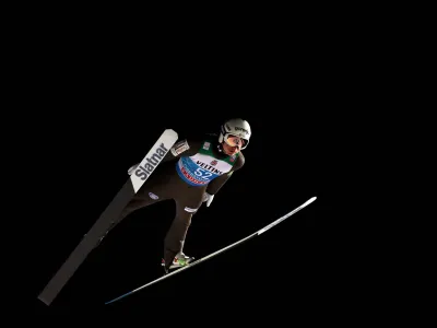 Ski Jumping - Four Hills Tournament - Oberstdorf, Germany - December 28, 2023 Slovenia's Anze Lanisek in action during qualifying REUTERS/Kai Pfaffenbach