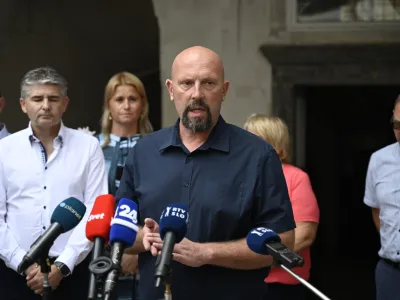 Peter Ložar, župan občine Trzin- 31.08.2023 &ndash; Posvet o sanaciji poplave županov občin s prizadetih območji v samostanu Mekinje. //FOTO: Nik Erik Neubauer