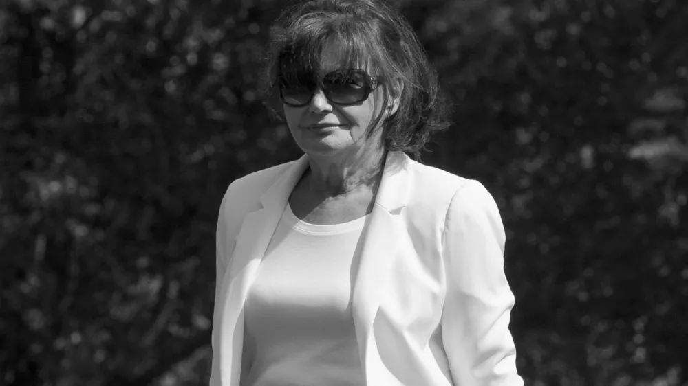 FILE - Amalija Knavs, mother of first lady Melania Trump, walks on the South Lawn at the White House in Washington, June 18, 2017. Knavs has died, according to an announcement by Trump late Tuesday, Jan. 9, 2024. (AP Photo/Manuel Balce Ceneta, File)