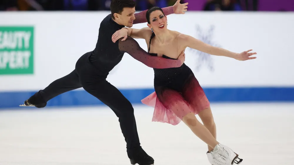 Figure Skating - European Figure Skating Championships - Zalgiris Arena, Kaunas, Lithuania - January 13, 2024 Italy's Charlene Guignard and Marco Fabbri perform during the free dance REUTERS/Kacper Pempel