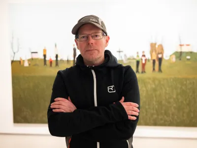 slikar Matej Čepin   - 17.01.2024 - Bežigrajska galerija 1 - razstava slik Mateja Čepina z naslovom Resničnost pred resničnostjo   //FOTONik Erik Neubauer