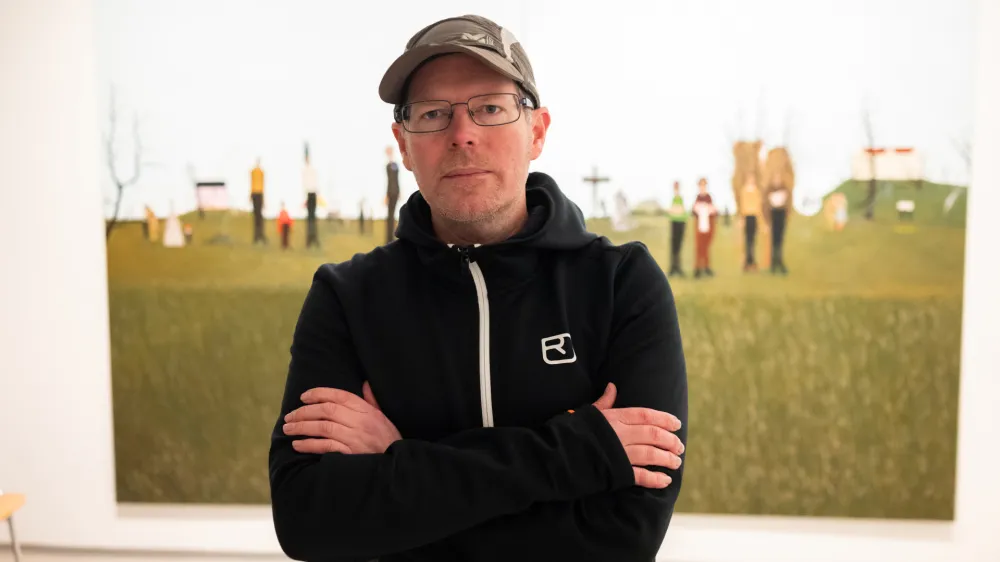 slikar Matej Čepin   - 17.01.2024 - Bežigrajska galerija 1 - razstava slik Mateja Čepina z naslovom Resničnost pred resničnostjo   //FOTONik Erik Neubauer