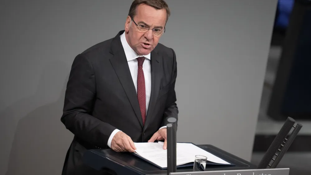 17 January 2024, Berlin: Boris Pistorius German Minister of Defense, speaks in the debate on the annual report of the Parliamentary Commissioner for the Armed Forces. Photo: Michael Kappeler/dpa