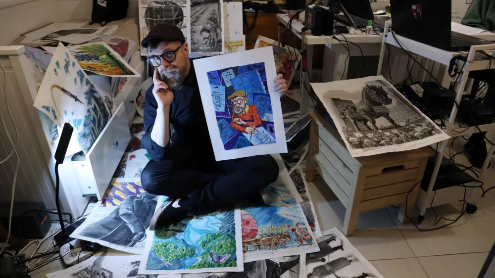 - 17.01.2024 - Ciril Horjak, stripar ter ilustrator knjig in časopisov – prejemnik nagrade Prešernovega za ustvarjalno delovanje na področju stripa v zadnjih treh letih //FOTO: Tomaž Skale