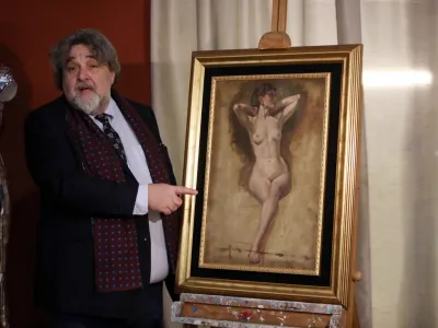 07.02.2024 -galerija Kos, najdena slika Ivane KobiliceLeon PogelšekFoto: Tomaž Skale