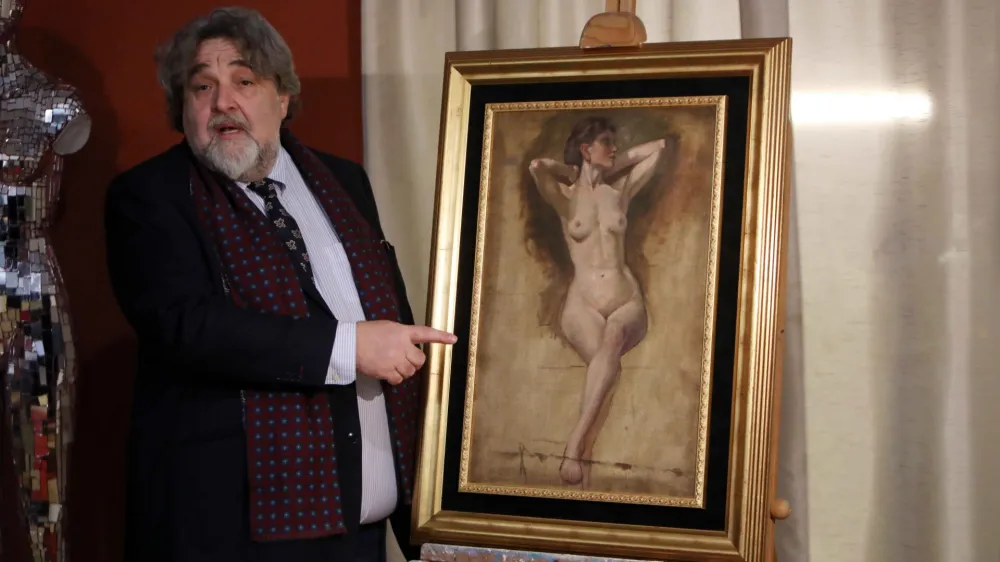 07.02.2024 -galerija Kos, najdena slika Ivane KobiliceLeon PogelšekFoto: Tomaž Skale