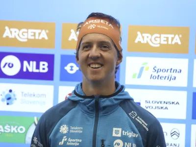 Miha Dovžan- 05.10.2023 - Smučarska zveza Slovenije (SZS) - uradna predstavitev smučarskih reprezentanc pred zimsko sezono 2023/24. //FOTO: Luka Cjuha