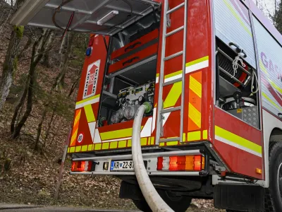 Gasilci- 09.01.2024 – Jesenice – izpad vodovodnega omrežja – okvara distribucijskega vodovoda Peričnik - motnje pri oskrbi s pitno vodo //FOTO: Nik Erik Neubauer