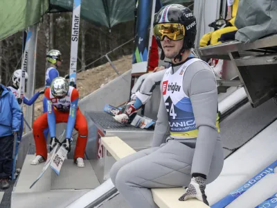 Urban Sušnik- 29.03.2023 – PLANICA - smučarski skoki - FIS finale svetovnega pokala v smučarskih skokih - preizkus letalnice bratov Gorišek - //FOTO: Jaka Gasar