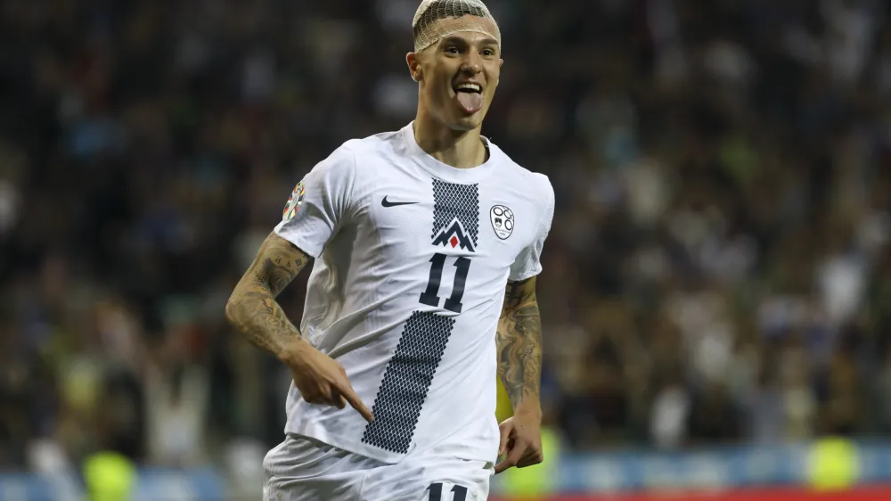 Benjamin Šeško- 14.10.2023 – nogomet - Slovenija – Finska, kvalifikacije za EP 2024, 7. krog:skupina H //FOTO: Luka Cjuha