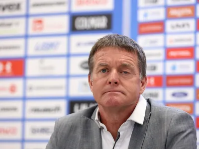 Slovenija,Ljubljana,04.04.2024, 04. April 2024<br>Novinarska predsednika panoge alpskega smučanja Janeza Bijola, sport, portret, Matjaž Šarabon, Uroš Zupan<br>Foto:Borut Živulović/BOBO