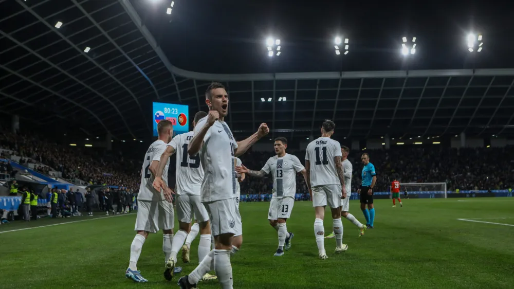 Timi Elšnik26.3.2024 nogomet Slovenija - Portugalska prijatelska tekma - prijateljska nogometna tekma med reprezentancama Slovenije in PortugalskeFOTO: Luka Cjuha