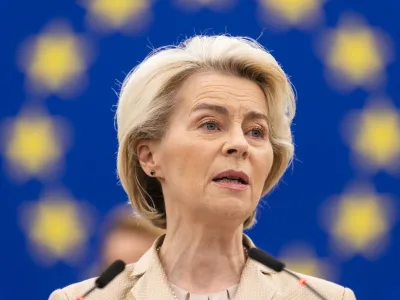 FILED - 28 February 2024, France, Strasburg: Ursula von der Leyen, President of the European Commission, speaks at the European Parliament. The conservative European People's Party (EPP) nominated European Commission President Ursula von der Leyen as its lead candidate for June's European Parliament elections on Thursday. Photo: Philipp von Ditfurth/dpa