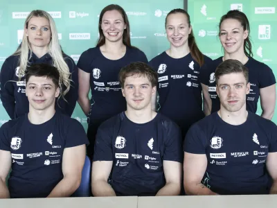 - ženska in moška članska ekipa- 15.04.2024 - novinarska konferenca pred evropskim prvenstvom v športni gimnastiki //FOTO: Jaka Gasar