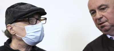 Michel Stephan (levo) z zagovornikom Gorazdom Fišerjem, ki trdi, da pričama ne gre verjeti. Foto: Jaka Gasar 