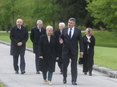 Zoran Milanovič, Sergio Mattarella, Nataša Pirc Musar, Alexander Van der Bellen, Tamas Sulyok- 22. 04. 2024 - Praznovanje 20-letnice članstva Slovenije v EU //FOTO: Jaka Gasar