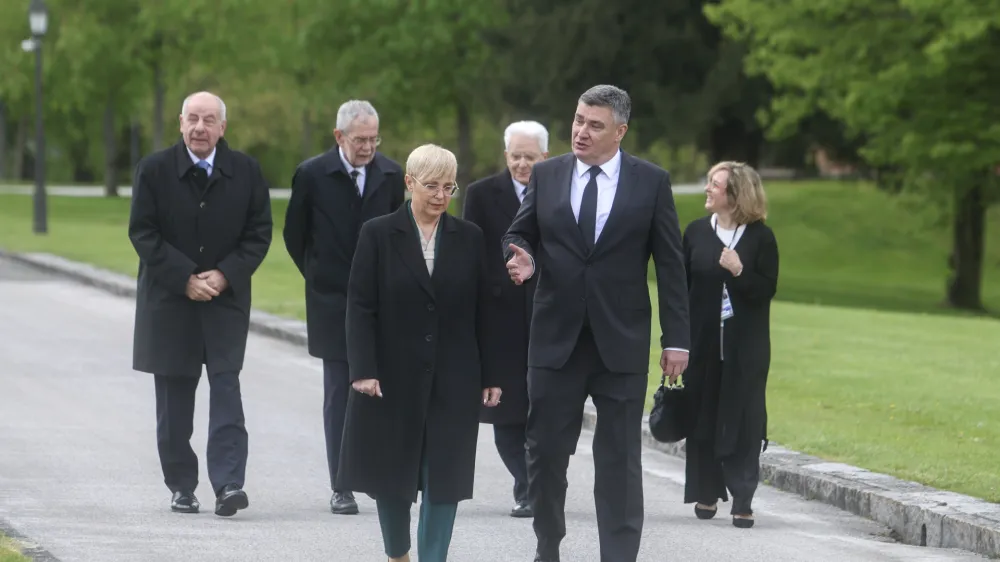 Zoran Milanovič, Sergio Mattarella, Nataša Pirc Musar, Alexander Van der Bellen, Tamas Sulyok- 22. 04. 2024 - Praznovanje 20-letnice članstva Slovenije v EU //FOTO: Jaka Gasar