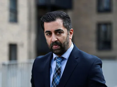 Scotland's First Minister Humza Yousaf visits Hillcrest Homes housing development in Dundee, Scotland, Britain, April 26, 2024. REUTERS/Lesley Martin