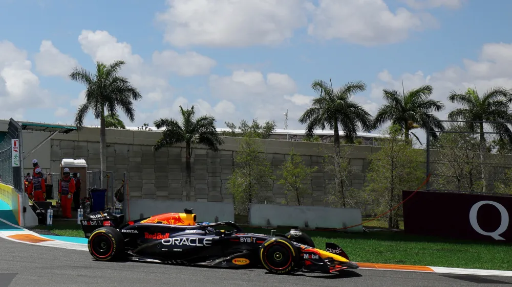 Formula One F1 - Miami Grand Prix - Miami International Autodrome, Miami, Florida, United States - May 4, 2024 Red Bull's Max Verstappen in action during the sprint race REUTERS/Brian Snyder