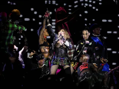 Madonna performs during a concert at the Copacabana beach in Rio de Janeiro, Brazil May 4, 2024. REUTERS/Pilar Olivares   TPX IMAGES OF THE DAY