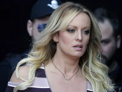 FILE - Stormy Daniels arrives at an event in Berlin, on Oct. 11, 2018. Witness testimony in Donald Trump's hush money trial is set to move forward again and all eyes are on who will be called next. An attorney for Stormy Daniels says the porn actor is expected to appear as a witness on Tuesday. (AP Photo/Markus Schreiber, File)