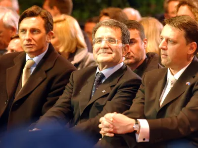 praznovanje vstop Slovenije v Evropsko unijo, prireditev v Novi Gorici Borut Pahor Romano Prodi Anton Rop