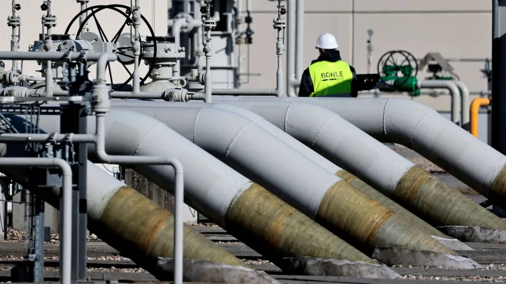 FILE PHOTO: Pipes at the landfall facilities of the 'Nord Stream 1' gas pipeline are pictured in Lubmin, Germany, March 8, 2022. REUTERS/Hannibal Hanschke/File Photo
