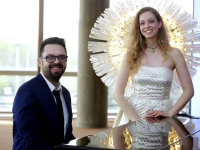 ﻿06.04.2016., Zagreb - Petar Graso, pjevac i skladatelj zabavne i pop glazbe i pjevacica Hana Huljic.r"nPhoto: Zarko Basic/PIXSELL