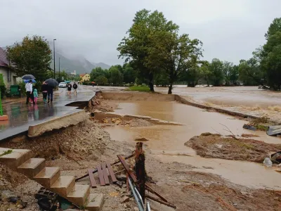 Cesta Medvode Škofja Loka Poplave