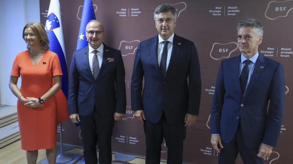 Tanja Fajon, Gordan Grlič Radman, Andrej Plenkovič, Robert Golob- 28.08.2023 - Strateški forum Bled //FOTO: Jaka Gasar