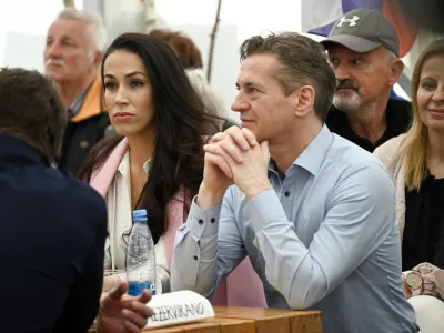 Gibanje SvobodaRobert GolobTina Gaber- 6.04.2024 – 1. festival SVOBODE, Zbilje.  //FOTO: Nik Erik Neubauer