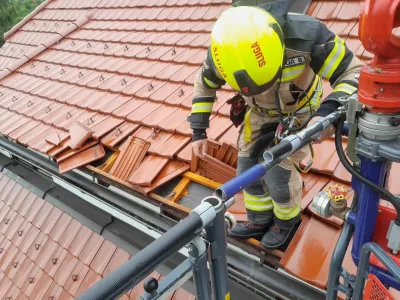Močno neurje v kraju Zdole v mestni občini Krško.