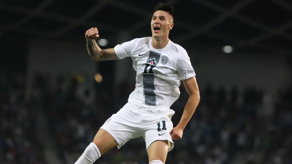 - 12.06.2022 – Benjamin Šeško nogomet – Slovenija: Srbija, Liga narodov UEFA, Liga B - skupina 4: //FOTO: Bojan Velikonja