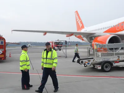 ﻿- letalo flote EasyJet - britanski nizkocenovni letalski prevoznik- 16.10.2018 – Letališče Jožeta Pučnika Brnik – Aerodrom Ljubljana - Fraport Slovenija - //FOTO: Jaka Gasar