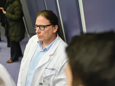  generalni direktor UKC Ljubljana Marko Jug.- 09.01.2024 &ndash; opozorilna stavka zdravnikov in zobozdravnikov - zdravniki in zobozdravniki zaradi neuresničenih zavez vlade iz že sklenjenih sporazumov opozorilno stavkali. protest //FOTO: Nik Erik Neubauer 