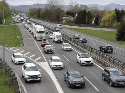 - 29.03. 2024 - kolone, zastoji, zgo&scaron;čen promet, obvoznica //FOTO: Jaka Gasar