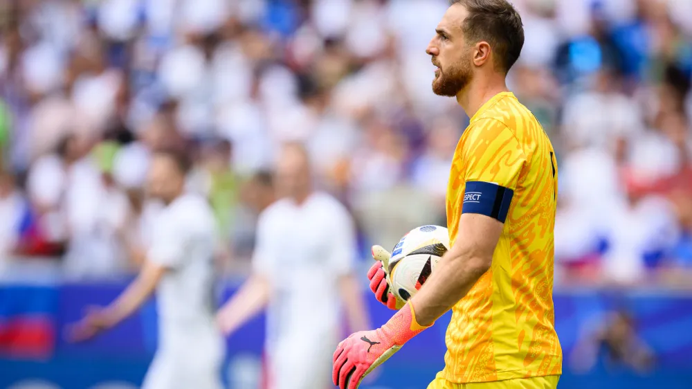 Nemcija, Munchen.Tekma nogometnega evropskega prvenstva Euro 2024 med Slovenijo in Srbijo.Vratar Jan Oblak.