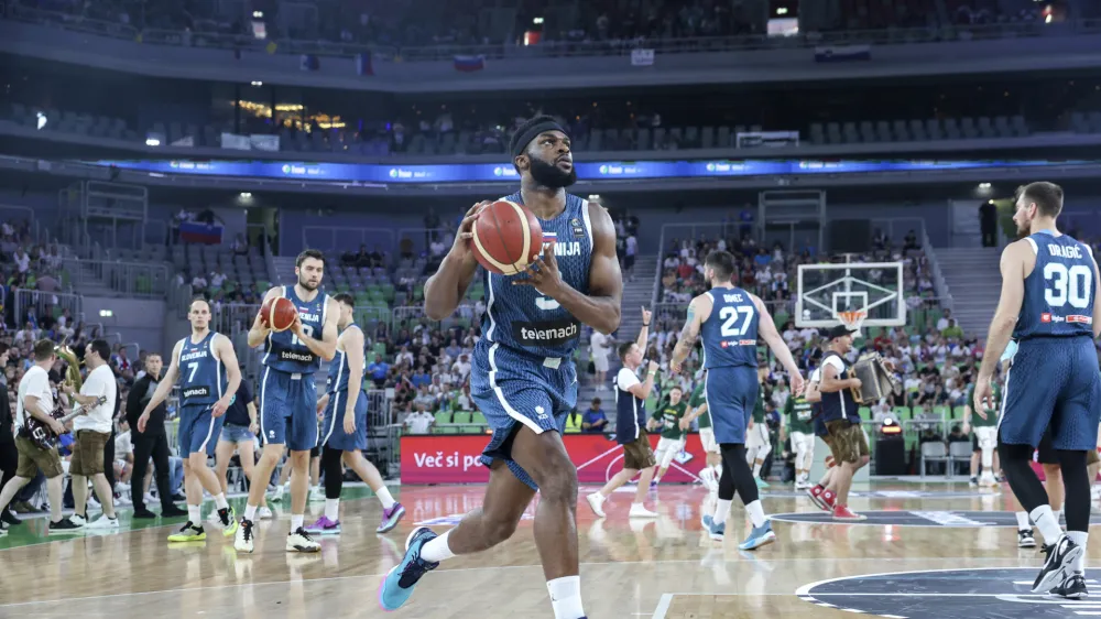 Joshua Nebo- 25.06.2024 - zadnja pripravljalna tekma moške reprezentance Slovenije proti Litvi. Košarka Slovenija: Litva //FOTO: Jaka Gasar