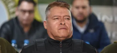 Bolivian General Juan Jose Zuniga is presented following his arrest by the authorities for a coup attempt in La Paz, Bolivia June 26, 2024. REUTERS/Claudia Morales