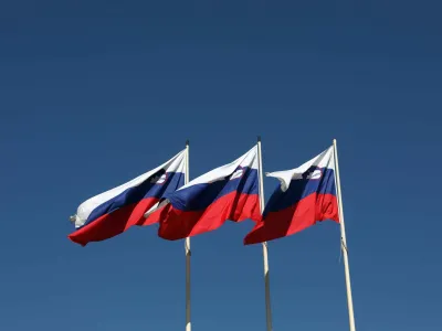 21.03.202 - Simbolična fotografija - Slovenija, državni simbol, plapolajoča slovenska zastava, domoljubjeFoto: Tomaž Skale