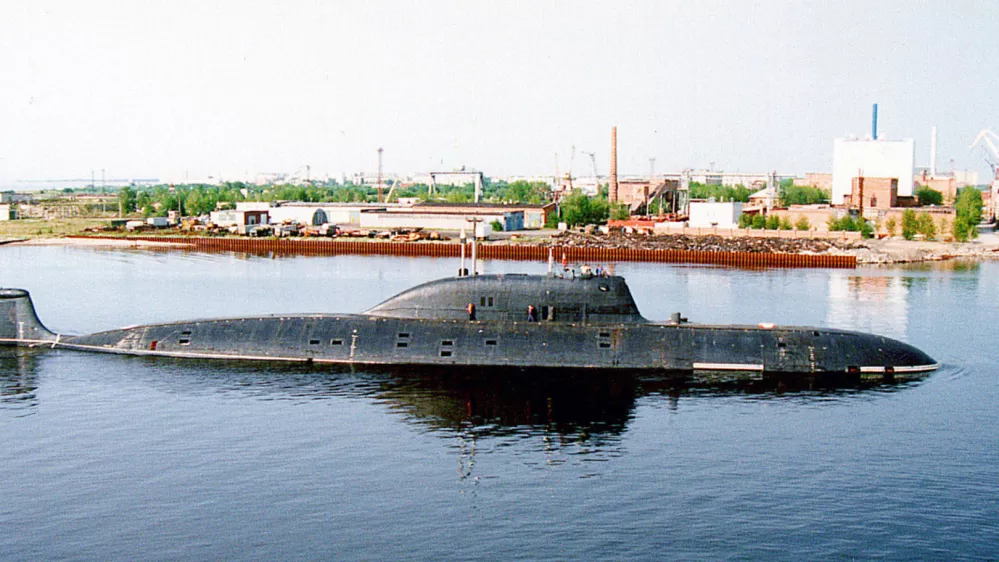 FILE-- Russia's new Gepard nuclear submarine is shown in the harbor of the Severodvinsk military shipyard in Severodvinsk, 960 km (600 miles) north of Moscow, in this Oct. 1, 2001 file photo. President Vladimir Putin visited on Tuesday the northern shipyard to inaugurate the Gepar. The trip was intended to boost the Navy's morale sapped by the sinking of the Kursk nuclear submarine and a recent firing of a dozen of senior admirals. (AP Photo/ITAR-TASS) ***COMMERCIAL INTERNET OUT***JAPAN OUT***
