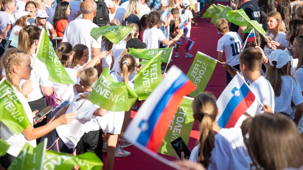 Slovenj Gradec.Sprejem sportne plezalke Janje Garnbret po vrnitvi z olimpijskih iger v Parizu.