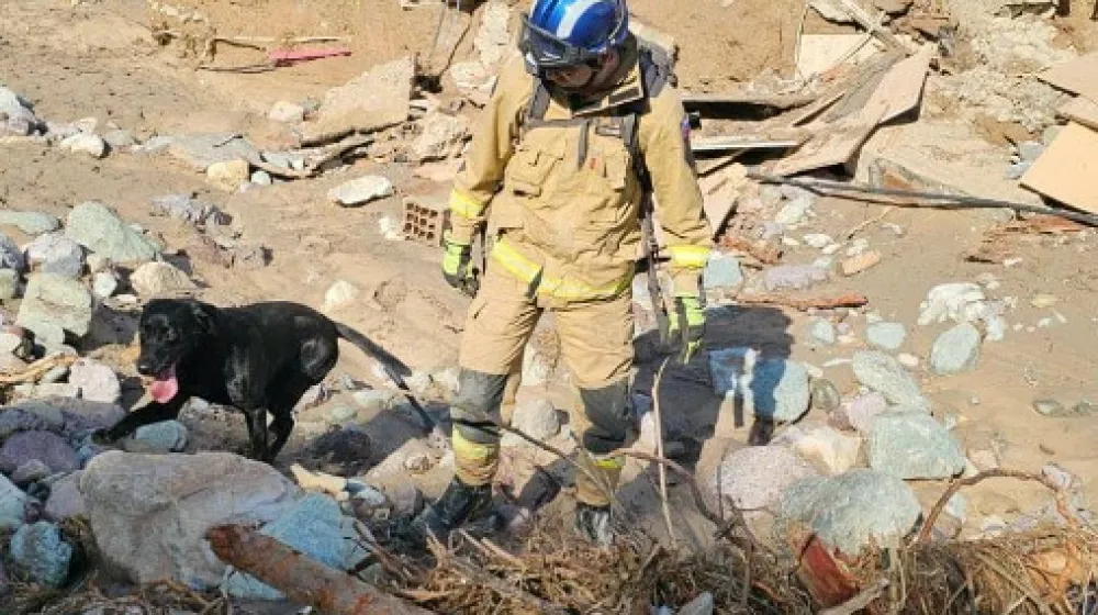 Slovenski reševalci pomagajo na opustošenih območjih. Foto: URSZR
