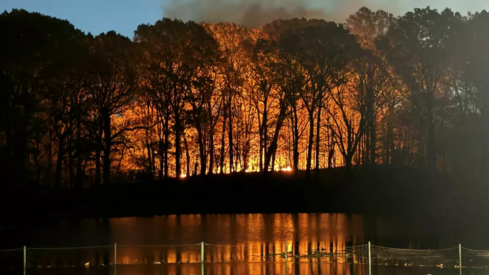 Smoke billows from a fire at Prospect Park, New York City, New York, U.S., November 8, 2024, in this picture obtained from social media. Michelle Paggi, Ph.D./via REUTERS THIS IMAGE HAS BEEN SUPPLIED BY A THIRD PARTY. MANDATORY CREDIT. NO RESALES. NO ARCHIVES.   TPX IMAGES OF THE DAY