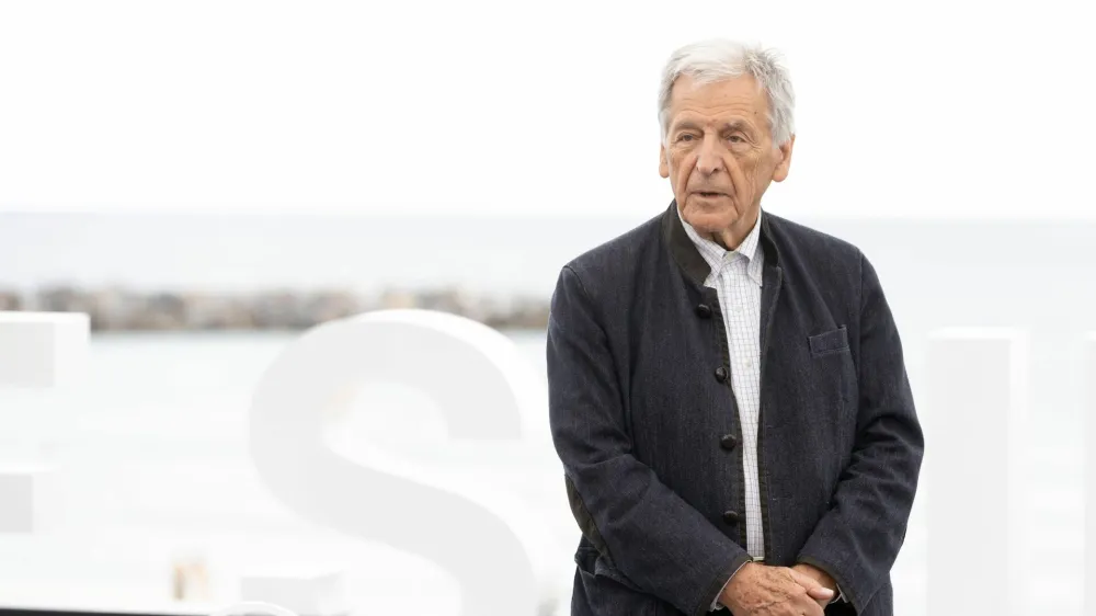 2Y83JX1 Costa- Gavras attends the 'Le Dernier Souffle / Last Breath' Photocall during 72nd San Sebastian International Film Festival at Kursaal Palace.