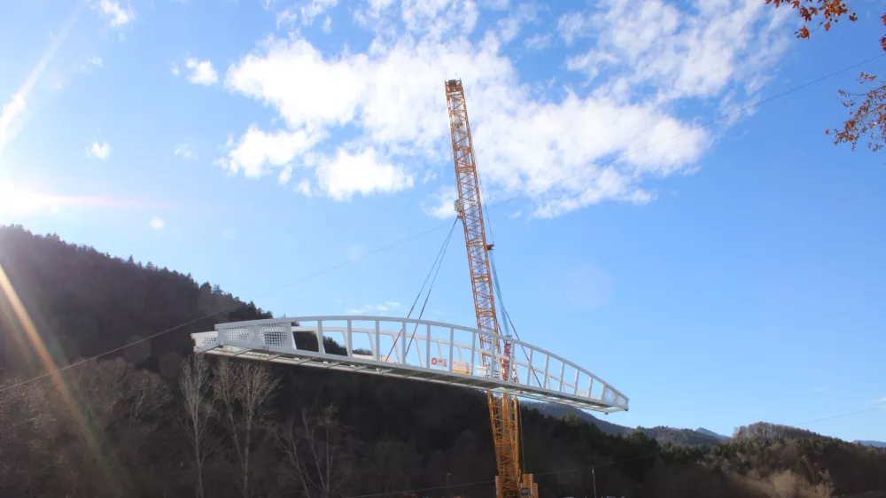 Most na &Scaron;pici Celje, postavljanje mosta 