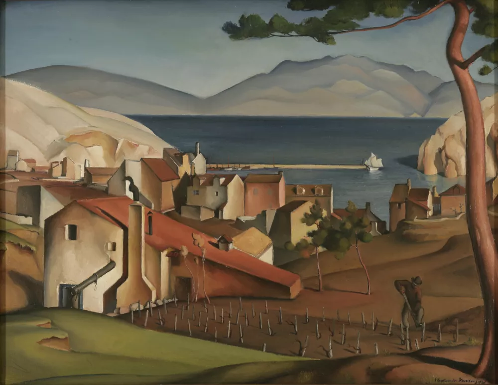 Vladimir Varlaj: Dalmatinski pejsaž, 1926, olje na platnu, zbirka Nacionalni muzej moderne umetnosti Zagreb. Foto: arhiv muzeja