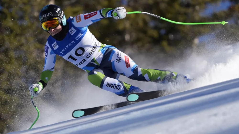 Slovenia's Ilka Stuhec skis the course during a women's World Cup downhill training run, Thursday, Dec. 12, 2024, in Beaver Creek, Colo. (AP Photo/Robert F. Bukaty)