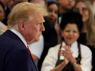 FILE PHOTO: Republican presidential candidate and former U.S. President Donald Trump attends a press conference, the day after a guilty verdict in his criminal trial over charges that he falsified business records to conceal money paid to silence porn star Stormy Daniels in 2016, at Trump Tower in New York City, U.S., May 31, 2024. REUTERS/Brendan McDermid/File Photo