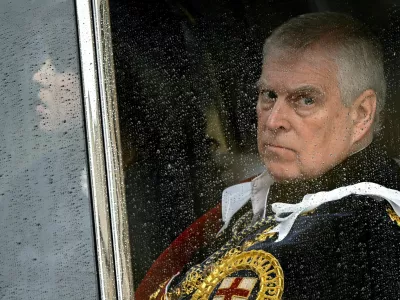 FILE PHOTO: Britain's Prince Andrew leaves Westminster Abbey following the coronation ceremony of Britain's King Charles and Queen Camilla, in London, Britain May 6, 2023. REUTERS/Toby Melville/Pool/File Photo